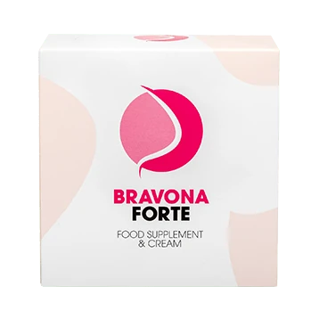 Vista de los envases de Bravona Forte destacando sus beneficios